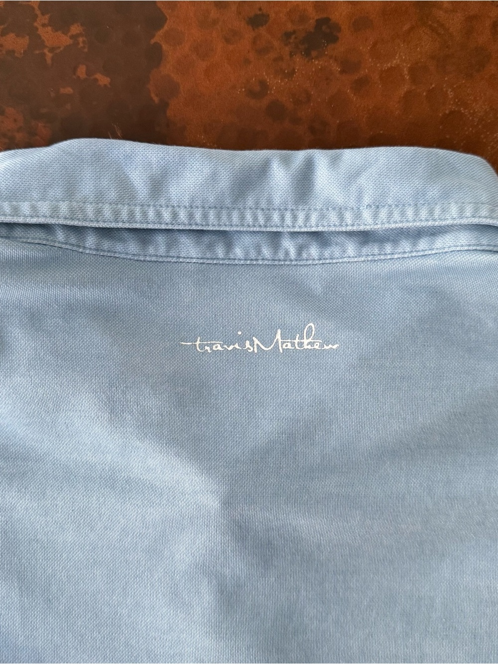 Travis Mathew Golf Polo Men XXL Blue Wash Pima Cotton Performance Stretch Shirt - Picture 4 of 10